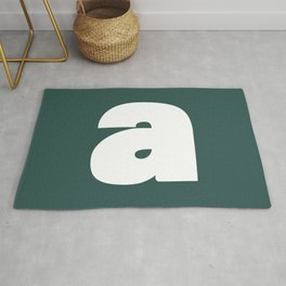 a (White & Dark Green Letter) Area & Throw Rug