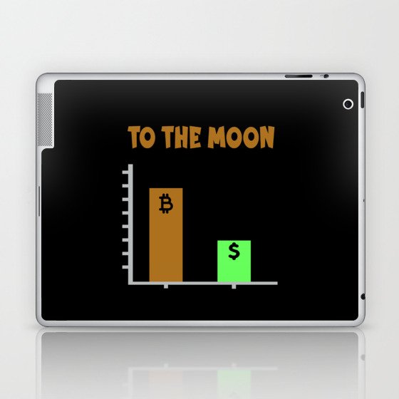 BTC to the Moon - funny Cryptocurrency design Laptop & iPad Skin