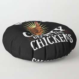 Chicken Farmer Gardening Lady Hen Floor Pillow
