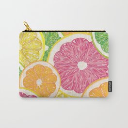 Citrus Fruits Carry-All Pouch | Lemon, Lime, Summer, Food, Dining Room, Citrus, Kitchen, Painting, Bright, Colorful 