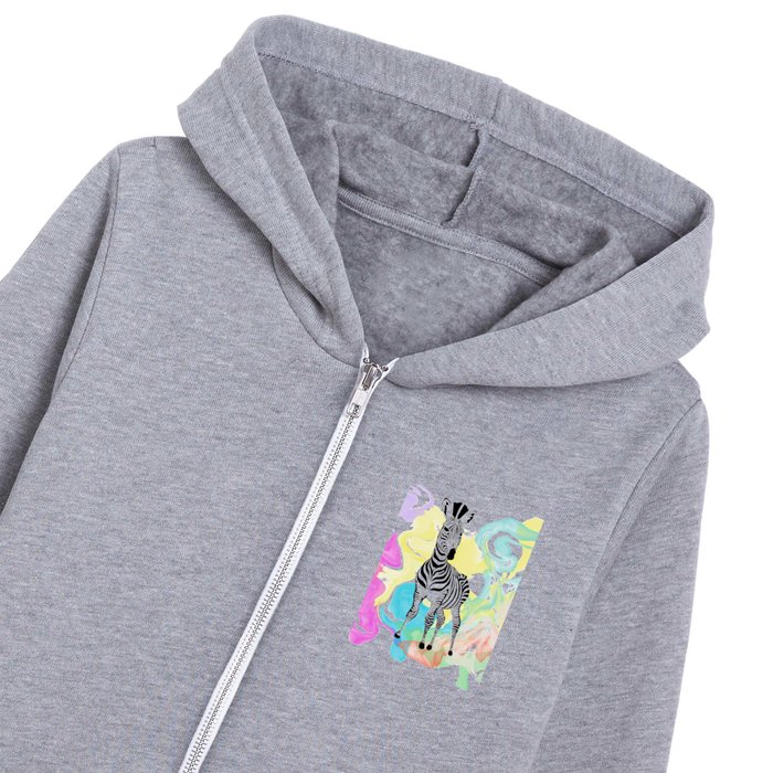 Zebra Art 2 Kids Zip Hoodie