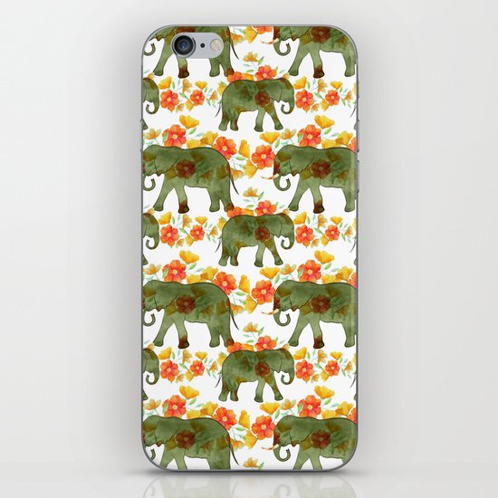 Wading Elephants iPhone & iPod Skin