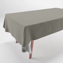 Dark Gray Solid Color Pantone Vetiver 17-0613 TCX Shades of Yellow Hues Tablecloth