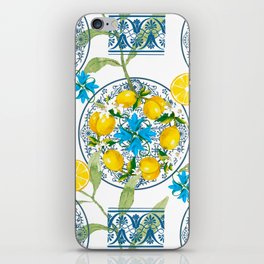 Lemon wreath,majolica Sicilian style art iPhone Skin