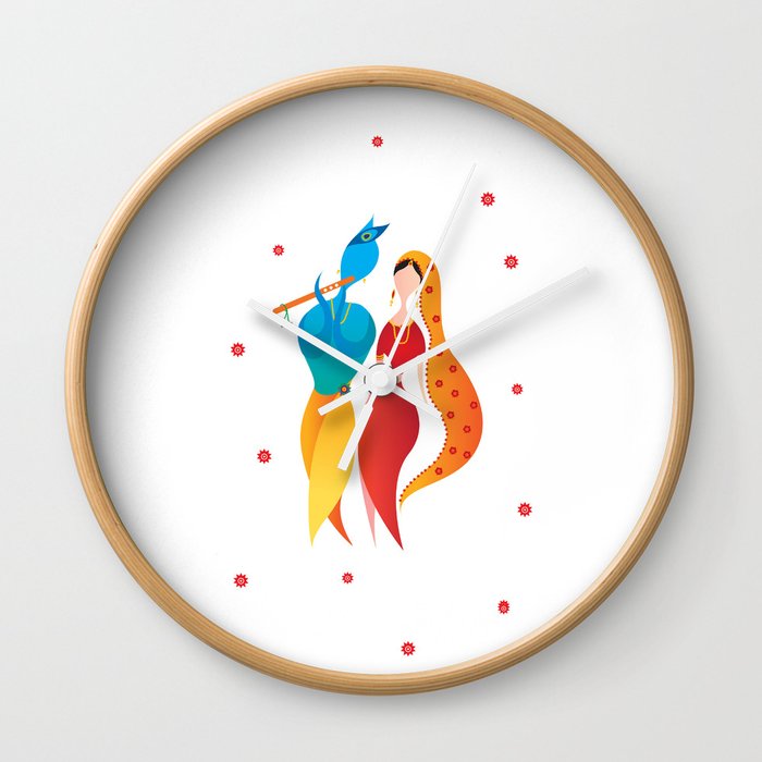 Radha Krishna Hindu God Of Love Wall Clock By Deepikah Society6