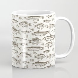Brown - Freshwater Fish Toile Coffee Mug