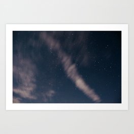 Starry Cloudy Night Sky  Art Print