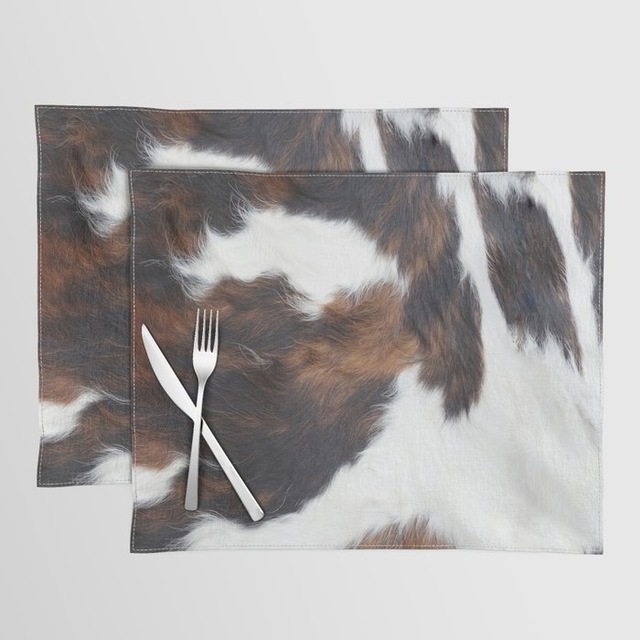Kisses From The West - Faux Cowhide Modern Southwestern Print Placemat