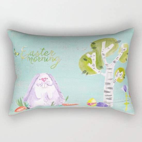 Easter Morning I- Animal Rabit Hare Bunny Spring for children Rectangular Pillow