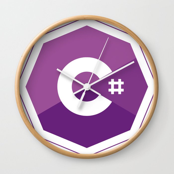 C Logo For Csharp Developers Visual Studio Wall Clock By Devstudios Society6
