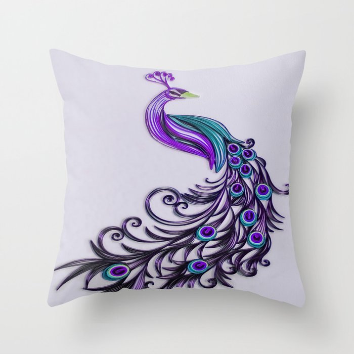 Peacock color throw pillows deals