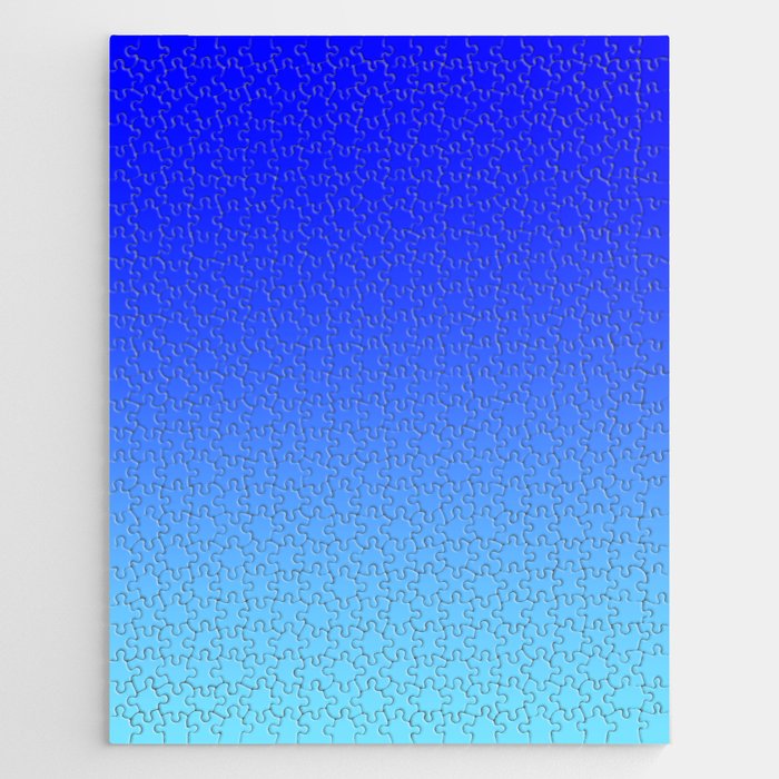 70 Blue Gradient 220506 Aura Ombre Valourine Digital Minimalist Art Jigsaw Puzzle