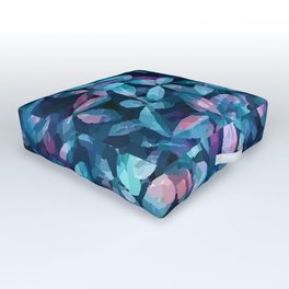 Colorful Plant Pattern - Abstract Botanical Design - Purple, Green, Pink and Blue Outdoor Floor Cushion | Graphicdesign, Leaves, Abstract, Colorful, Digitalplants, Blueandgreen, Digital, Plantpattern, Abstractplants, Pinkandpurple 