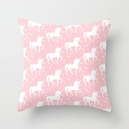 Pink Unicorn Throw Pillow