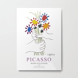 Picasso Exhibition - Mains Aus Fleurs (Hands with Flowers) 1958 Artwork Metal Print