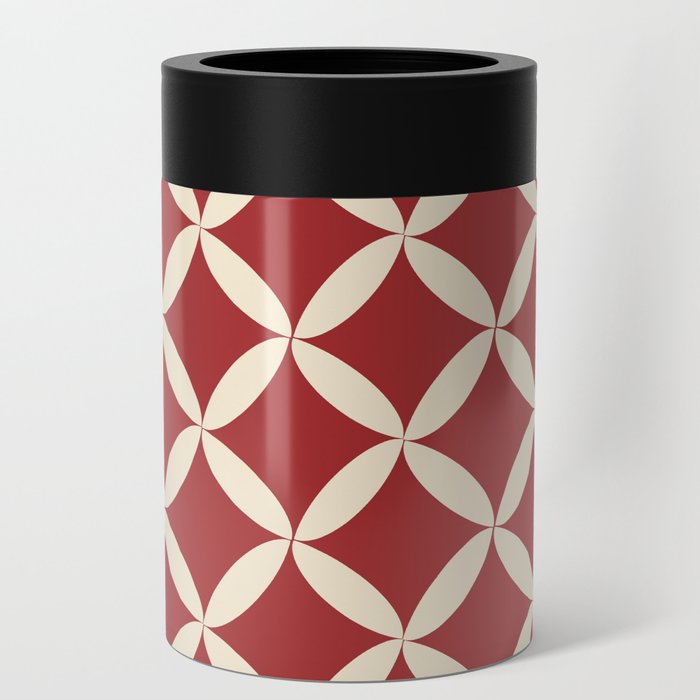 Red flower of life mid century modern Can Cooler