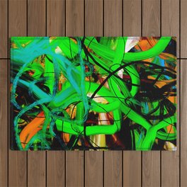Abstract expressionist painting. Contemporary Art.  Outdoor Rug