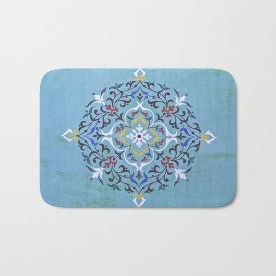 Calligraphy Flower Bath Mat