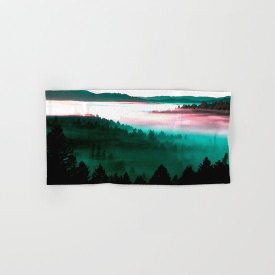 Misty Mountains Morning : Magenta Mauve Teal Hand & Bath Towel