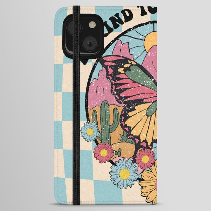 Be Kind To Your Mind 70s Retro Vintage iPhone Wallet Case
