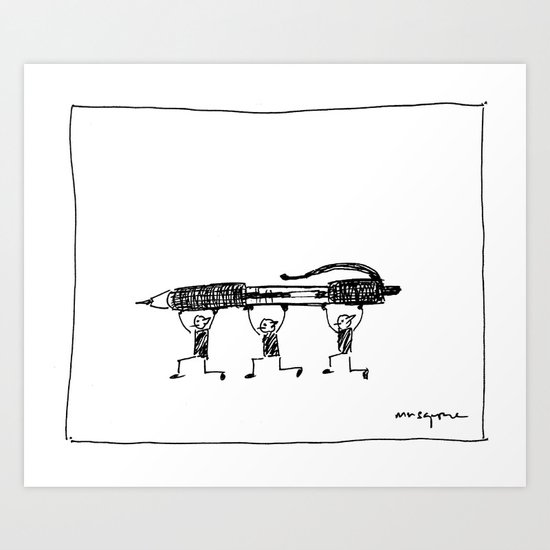 Pen Gremlins Art Print
