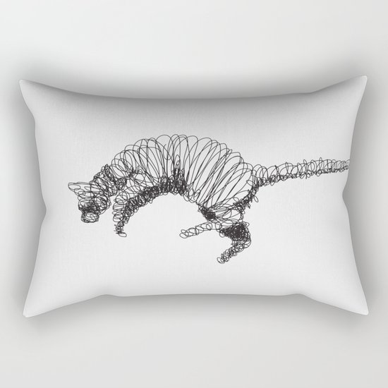 Cat Flying Rectangular Pillow