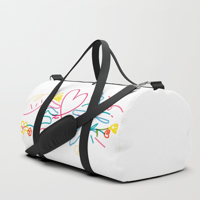 Colorful Hands and Heart Duffle Bag