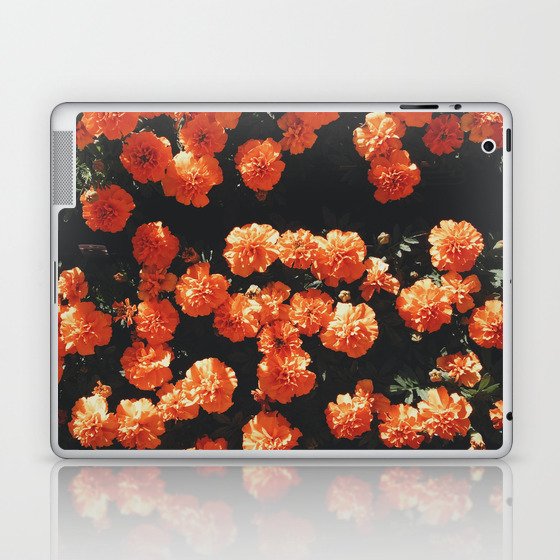 Orange flower fleurs Laptop & iPad Skin