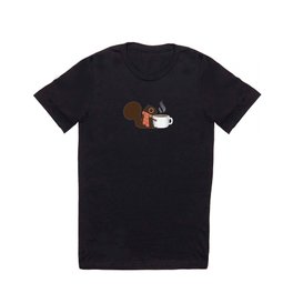 Cute Squirrel Coffee Lover Winter Holiday T Shirt