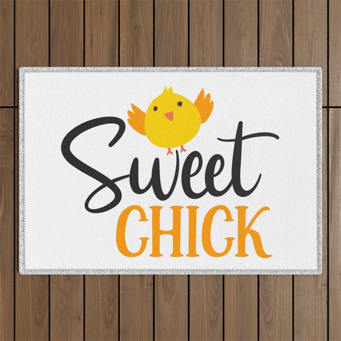 Sweet Chick Cute Easter Outdoor Rug