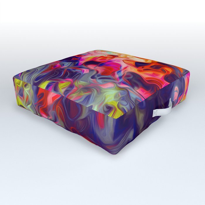 Surreal Smoke Abstract In Multicolor Outdoor Floor Cushion