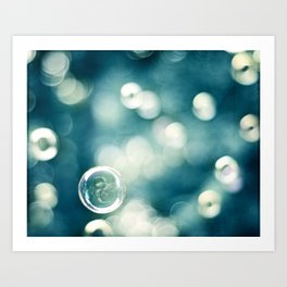 Bubble Photography, Teal Bathroom Art, Turquoise Aqua Laundry Photo Art Print