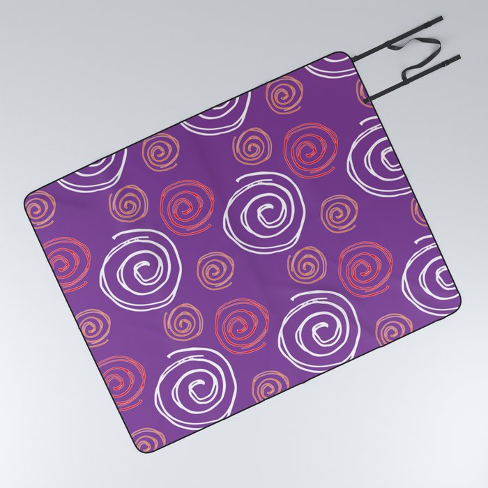 Twirly Swirly Purple Picnic Blanket