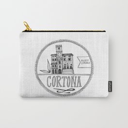 Palazzo Comunale, Cortona Carry-All Pouch | Italy, Travel, Handlettered, Palazzocomunale, Tuscany, Building, Drawing, Doodle, Sketch, Black And White 