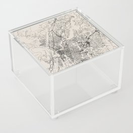 USA, Chattanooga Black&White Map -  Acrylic Box
