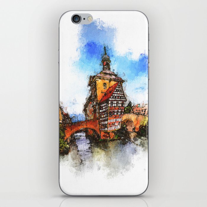Old Town Hall and flyover in Bamberg iPhone Skin