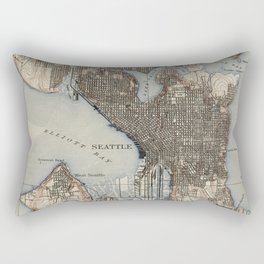 Vintage Map of Seattle Washington (1908) Rectangular Pillow