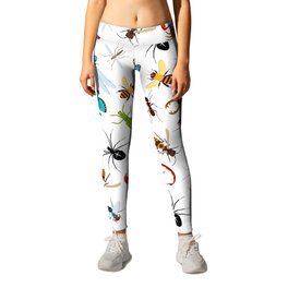 Insects Seamless Pattern Leggings