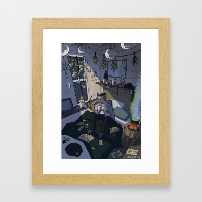 Modern Male Witch Bedroom Gerahmter Kunstdruck