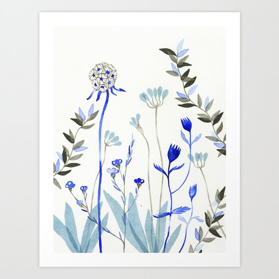 Blue Garden Art Print