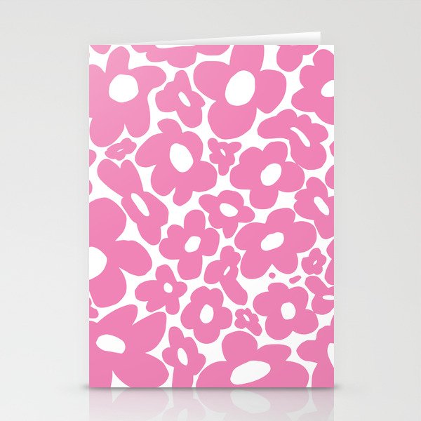 60s 70s Hippy Flowers Pink Stationery Cards