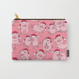 Christmas Pigs In Santa Hats Carry-All Pouch