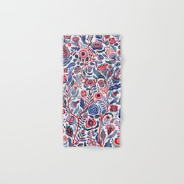 Botanical in red and blue Hand & Bath Towel