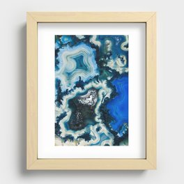 Blue agate abstract Recessed Framed Print