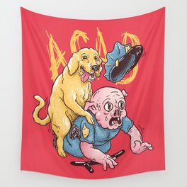 Anarchist Lab - ACAB | Fuck the Police | Funny Labrador Hump Time Wall Tapestry