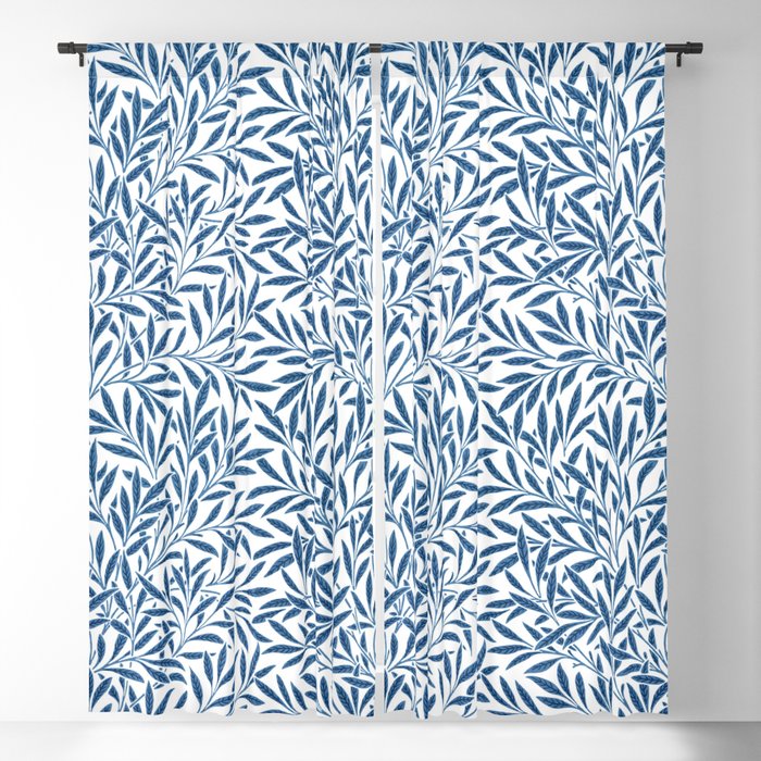 William Morris Navy Blue Botanical Pattern 9 Blackout Curtain