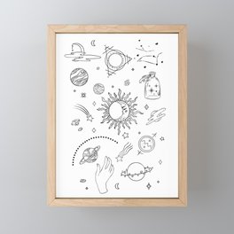 bw celestial Framed Mini Art Print