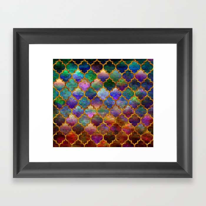 Moroccan tile pattern Framed Art Print