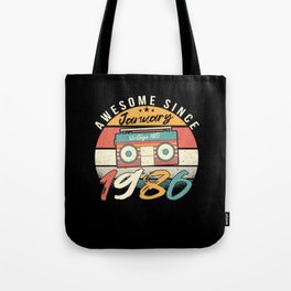 Gift Idea January 1986 Vintage Tote Bag | Retro, Cool1986, Gift, Vintage, Born1986, January1986, Yearofbirth, 1986January, 1986Vintage, 1986 