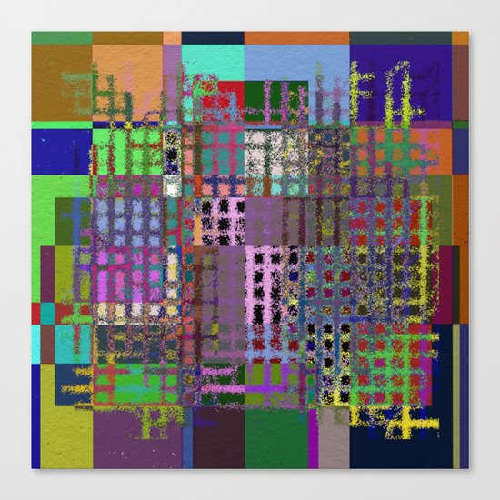 Pastel Playtime - Abstract, geometric, textured, pastel themed artwork Canvas Print